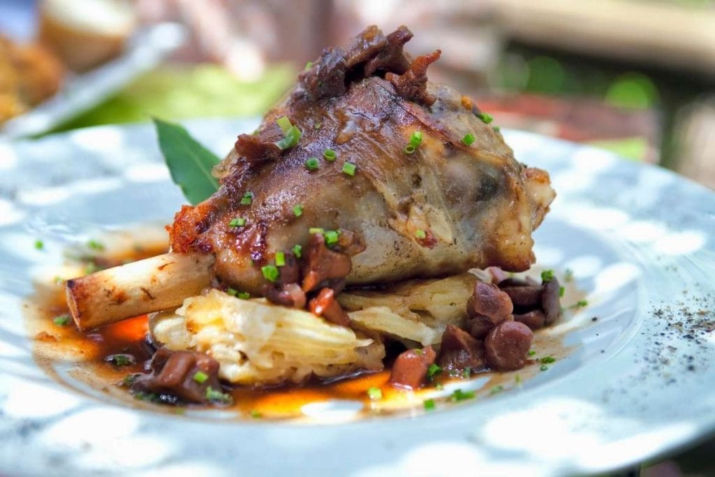 french roasted lamb on a plate
