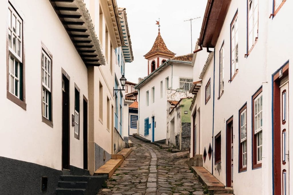 street and houses in Diamantina Brazil