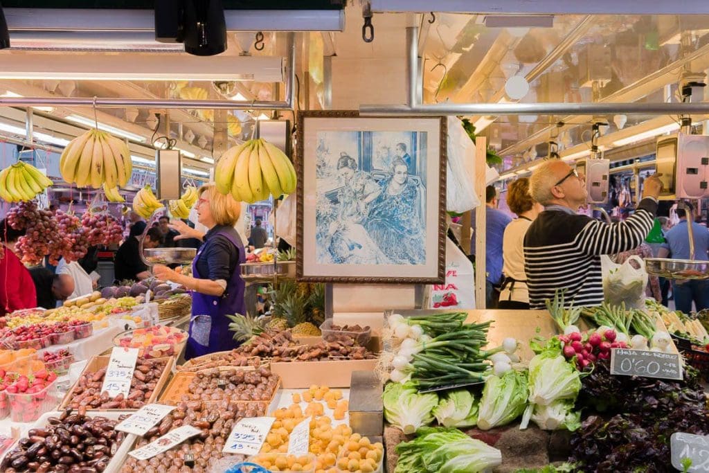 spanish market with local vegetables