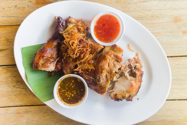 Grilled chicken is very famous in the city of Chiang Mai