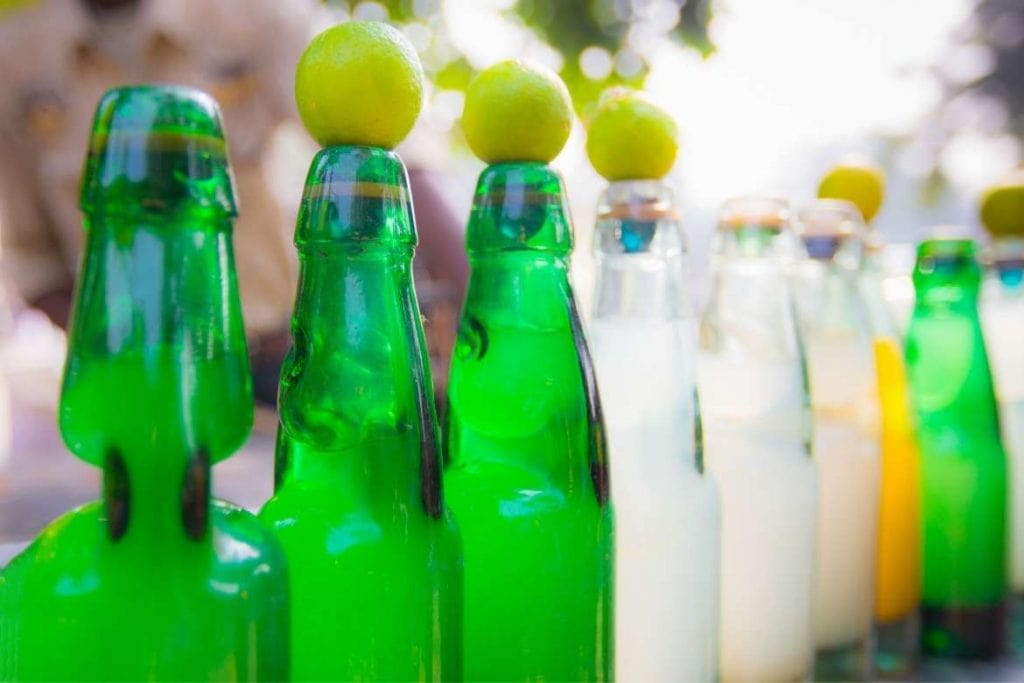 nimbu pani typical drink from India sold by street vendors