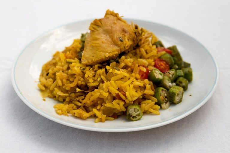 Galinhada, a traditional Brazilian dish of rice with chicken