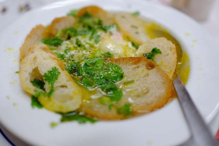 Typical Portuguese soup called Açorda Alentejana