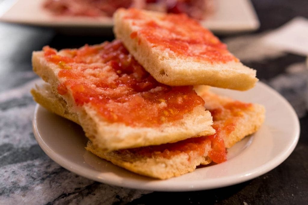 spanish bread with tomato is one of the most traditional spanish foods mainly in catalonia