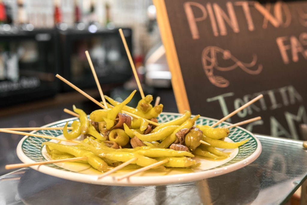 pintxo gilda traditional tapa from basque country