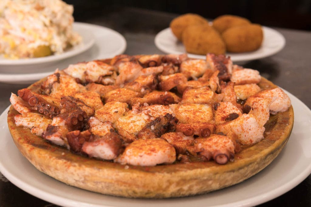 pulpo a gallega typical tapa of spanish cuisine