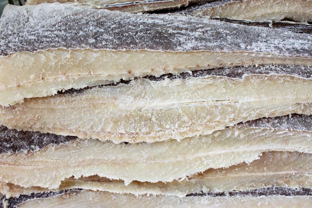 cuts of dry salted cod in Portugal, known locally as bacalhau
