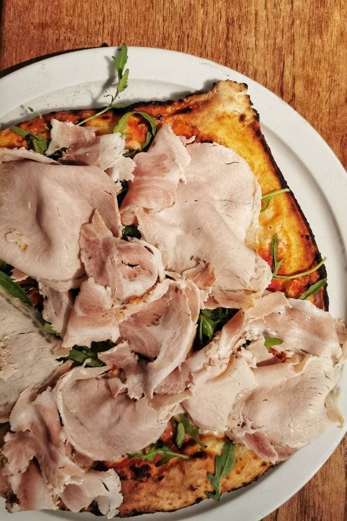 pizza with porchetta di ariccia