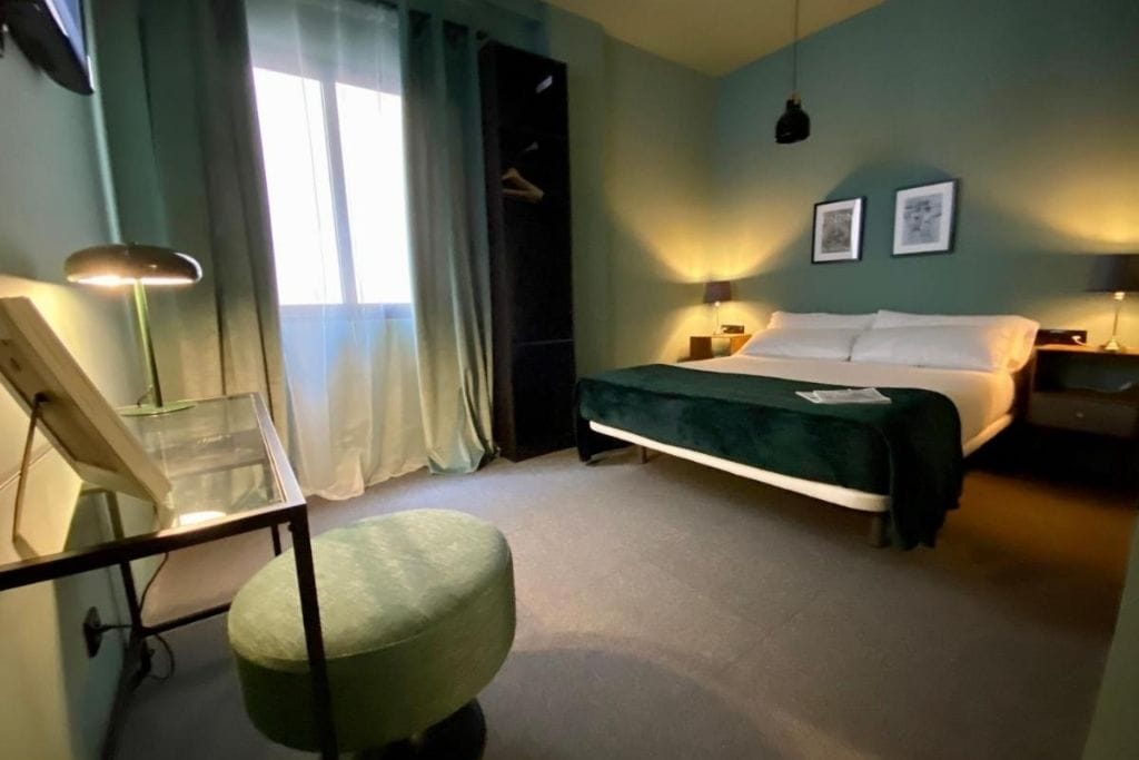 quarto duplo verde em hotel hografic em valência